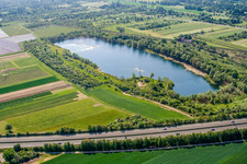 Aerial view of Mußbacher Baggerweiher in the district Mußbach an der Weinstraße in Neustadt an der Weinstraße in the state Rhineland-Palatinate, Germany