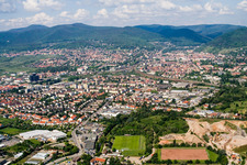 Aerial view of From the northeast in Neustadt an der Weinstraße in the state Rhineland-Palatinate, Germany