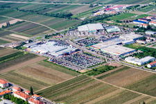 Aerial view of Globe in Neustadt an der Weinstraße in the state Rhineland-Palatinate, Germany