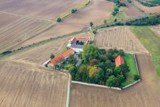Aerial view of Dahlem Estate in Gundersheim in the state Rhineland-Palatinate, Germany