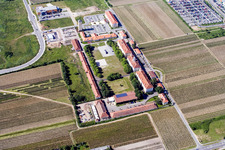 Le Quartier-Hornbach in Neustadt an der Weinstraße in the state Rhineland-Palatinate, Germany from the plane