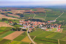 Village view from the southwest in Hangen-Weisheim in the state Rhineland-Palatinate, Germany