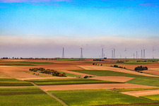 Wind farm from the south in Eppelsheim in the state Rhineland-Palatinate, Germany