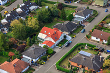 Aerial photograpy of Schillerstraße from the east in Eppelsheim in the state Rhineland-Palatinate, Germany