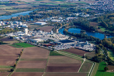 Building and production halls on the premises of Betonwerk Pfenning GmbH and Riva Stahl GmbH factory Lampertheim in Lampertheim in the state Hesse, Germany