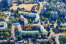 Aerial view of London Ring in the district Pfingstweide in Ludwigshafen am Rhein in the state Rhineland-Palatinate, Germany