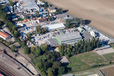 Oblique view of Finger Baustoffwerk GmbH in the district Oggersheim in Ludwigshafen am Rhein in the state Rhineland-Palatinate, Germany