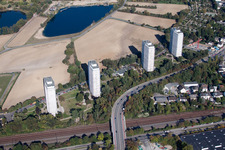 4 High-rise buildings at Froschlache in the district Oggersheim in Ludwigshafen am Rhein in the state Rhineland-Palatinate, Germany