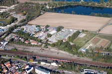 Finger Baustoffwerk GmbH in the district Oggersheim in Ludwigshafen am Rhein in the state Rhineland-Palatinate, Germany out of the air