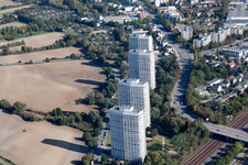 Aerial view of Oggersheim, At the Froschlache in the district Friesenheim in Ludwigshafen am Rhein in the state Rhineland-Palatinate, Germany