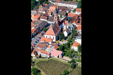 Church building of St. John's Church in the village center in Edenkoben in the state Rhineland-Palatinate, Germany