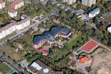 Aerial view of Free Waldorf School eV in Frankenthal in the state Rhineland-Palatinate, Germany