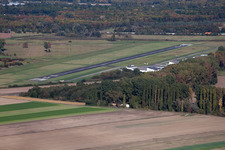Aerial view of Airport in Worms in the state Rhineland-Palatinate, Germany