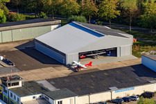 Aerial view of ASW Aeroservice Worms in Worms in the state Rhineland-Palatinate, Germany