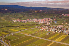 Wine-growing village from the southeast in the district Ungstein in Bad Dürkheim in the state Rhineland-Palatinate, Germany