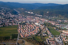 Aerial view of From the east in Bad Dürkheim in the state Rhineland-Palatinate, Germany