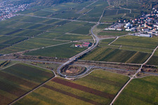 Aerial view of B271 exit in Bad Dürkheim in the state Rhineland-Palatinate, Germany