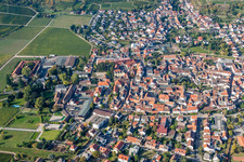 Town View of the streets and houses of the residential areas in Wachenheim an der Weinstrasse in the state Rhineland-Palatinate, Germany