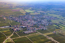Aerial view of View of the town from the northwest in Niederkirchen bei Deidesheim in the state Rhineland-Palatinate, Germany
