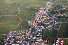 Aerial view of Wine Route in Forst an der Weinstraße in the state Rhineland-Palatinate, Germany