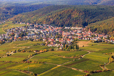 Aerial view of From the east in the district Königsbach in Neustadt an der Weinstraße in the state Rhineland-Palatinate, Germany