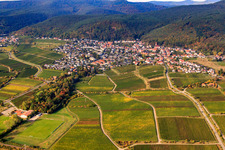 Aerial photograpy of From the east in the district Königsbach in Neustadt an der Weinstraße in the state Rhineland-Palatinate, Germany