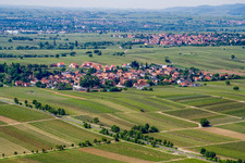 Aerial photograpy of Place in the vineyards of the northeast in Roschbach in the state Rhineland-Palatinate, Germany