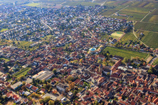 City center from the south in the district Mußbach in Neustadt an der Weinstraße in the state Rhineland-Palatinate, Germany