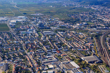 Aerial photograpy of From the north in Neustadt an der Weinstraße in the state Rhineland-Palatinate, Germany