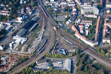 Aerial photograpy of Gleisdreieck in Neustadt an der Weinstraße in the state Rhineland-Palatinate, Germany