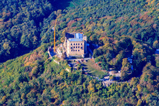 Hambach Castle in the district Diedesfeld in Neustadt an der Weinstraße in the state Rhineland-Palatinate, Germany seen from above