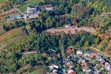 Aerial view of St. Martin sports field in the district SaintMartin in Sankt Martin in the state Rhineland-Palatinate, Germany