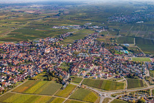 Aerial view of From the west in Maikammer in the state Rhineland-Palatinate, Germany