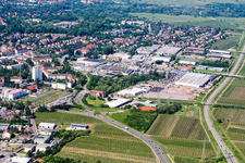 Aerial photograpy of Industrial Park N in Landau in der Pfalz in the state Rhineland-Palatinate, Germany