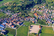 Aerial photograpy of At the Schlossberg in Burrweiler in the state Rhineland-Palatinate, Germany
