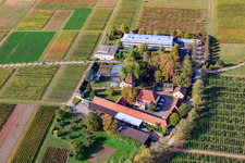 Aerial photograpy of BFA-Geilweilerhof (Vine Research Institute) JKI Institute in Siebeldingen in the state Rhineland-Palatinate, Germany