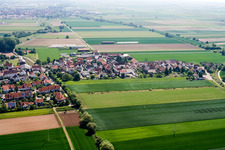 Aerial view of From the west in the district Mörlheim in Landau in der Pfalz in the state Rhineland-Palatinate, Germany