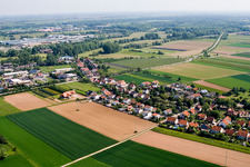 Aerial view of From the southwest in the district Mörlheim in Landau in der Pfalz in the state Rhineland-Palatinate, Germany