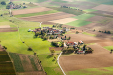 Farm on the edge of cultivated fields in the district Deutschhof in Kapellen-Drusweiler in the state Rhineland-Palatinate, Germany