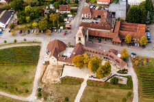 German Wine Gate in the district Schweigen in Schweigen-Rechtenbach in the state Rhineland-Palatinate, Germany out of the air