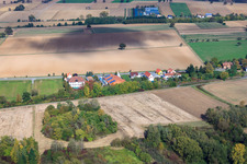 Aerial view of Schaidt train station in Steinfeld in the state Rhineland-Palatinate, Germany
