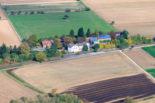 Aerial photograpy of Schaidt train station in Steinfeld in the state Rhineland-Palatinate, Germany