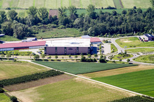 Oblique view of Industrial Park West in Herxheim bei Landau in the state Rhineland-Palatinate, Germany