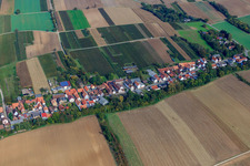 Aerial photograpy of Village view from the southwest in Vollmersweiler in the state Rhineland-Palatinate, Germany