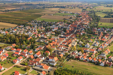 Aerial view of Village view from the southwest in Freckenfeld in the state Rhineland-Palatinate, Germany