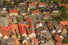 Aerial view of Steamed Dumpling Gate in Freckenfeld in the state Rhineland-Palatinate, Germany