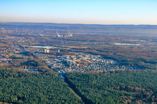 Dorschberg district from the west in Wörth am Rhein in the state Rhineland-Palatinate, Germany