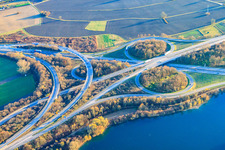 Wörther Kreuz A65 x B9 in the district Maximiliansau in Wörth am Rhein in the state Rhineland-Palatinate, Germany