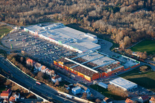 Oblique view of Luitpold Center in the district Maximiliansau in Wörth am Rhein in the state Rhineland-Palatinate, Germany