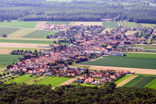 Aerial photograpy of From the northeast in the district Hayna in Herxheim bei Landau in the state Rhineland-Palatinate, Germany